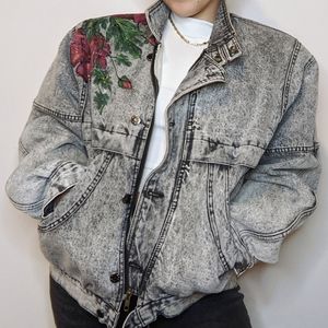 Hand Painted Denim Bomber Jacket